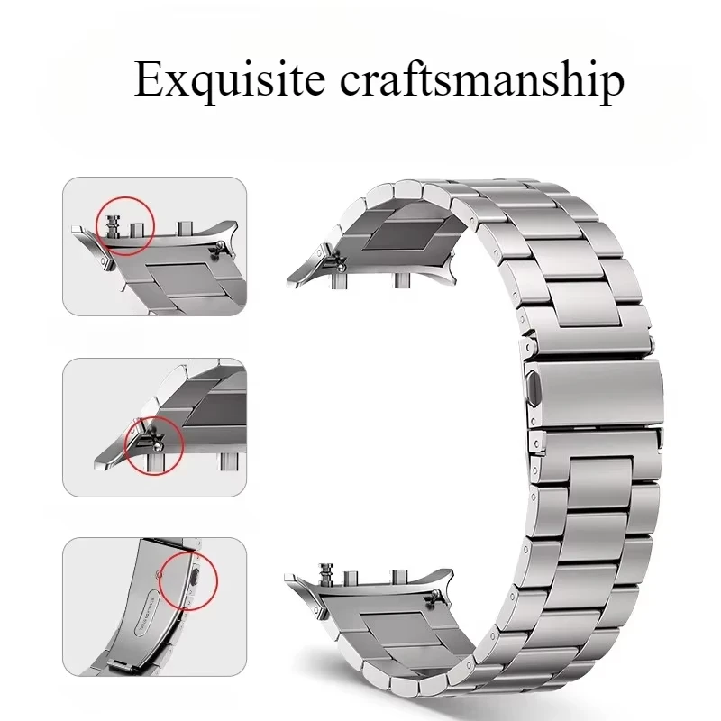 Quick Fit Stainless Steel No Gaps Strap with Folding Buckle Bracelet