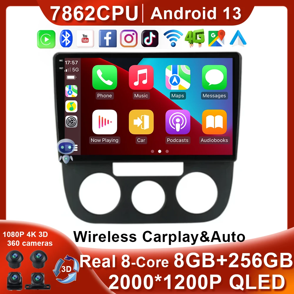 

Real 8-Core For VW Volkswagen Jetta 5 2005-2010 4G GPS WIFI Car Radio Player Stereo Multimedia BT Navigation Player QLED Screen