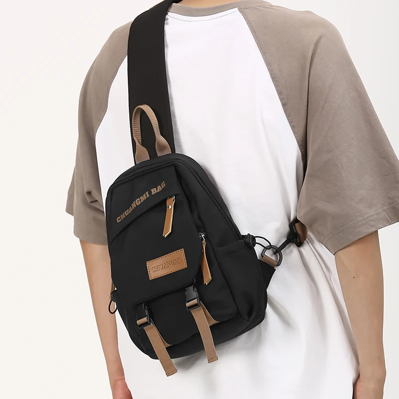 1 men's and women's crossbody bag, casual chest bag, adjustable shoulder strap, perfect for outdoor travel, sports, and daily co