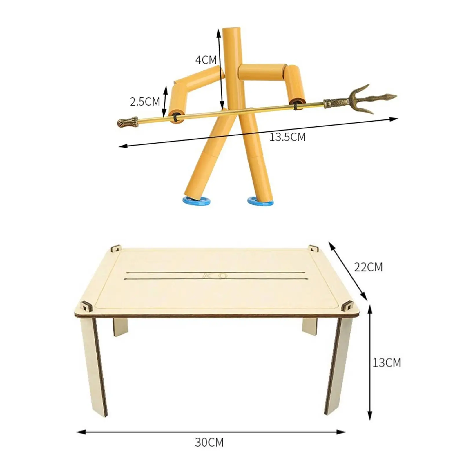 Wooden Bots Battle Game, Two Player Battle, Interactive Handmade Desktop Thread