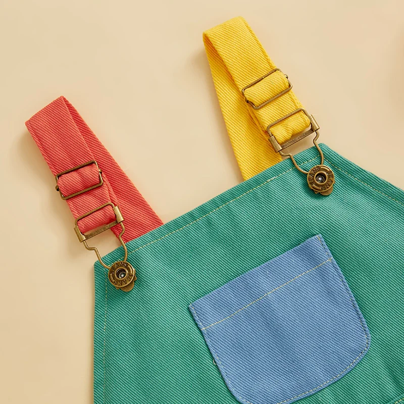 Colorful Children's Overalls Romper Image 2