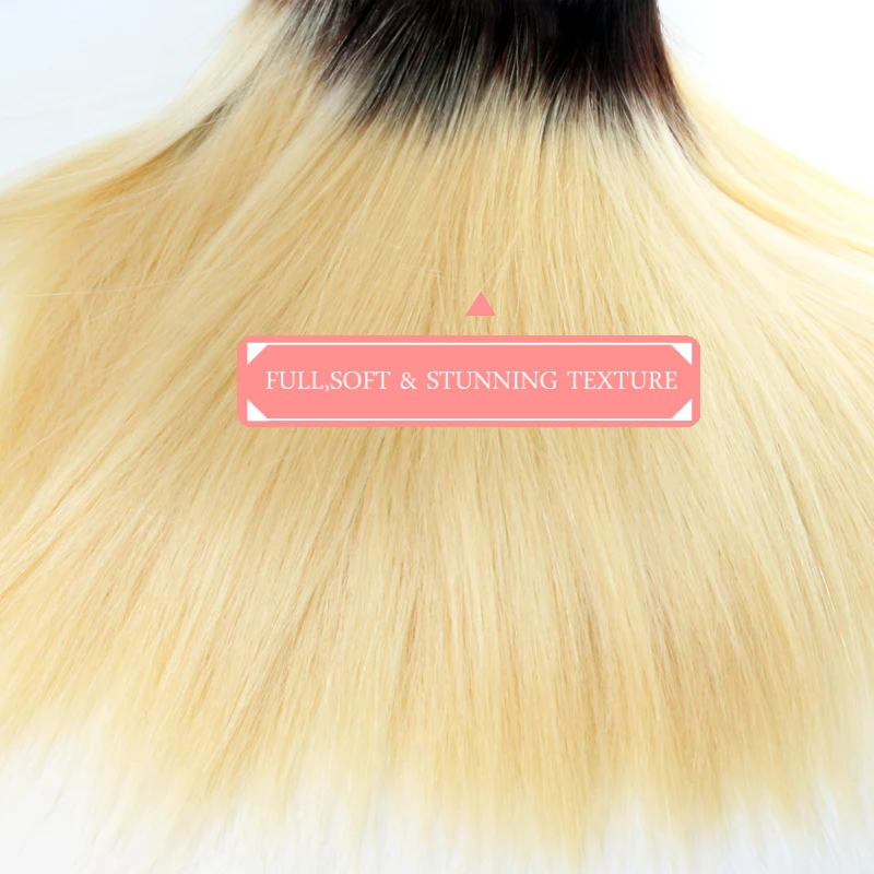 Straight Mink Human Hair Bundle Unproccessed Raw Virgin Human Hair Blond Color One Donor Ombre Blond Raw Virgin
