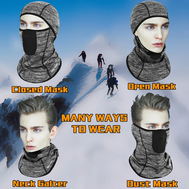 WEST BIKING Thermal Winter Balaclava Cycling Full Face Mask Warm Outdoor Sports Motorcycle Ski Mask Fleece Scarf Cap Bandana