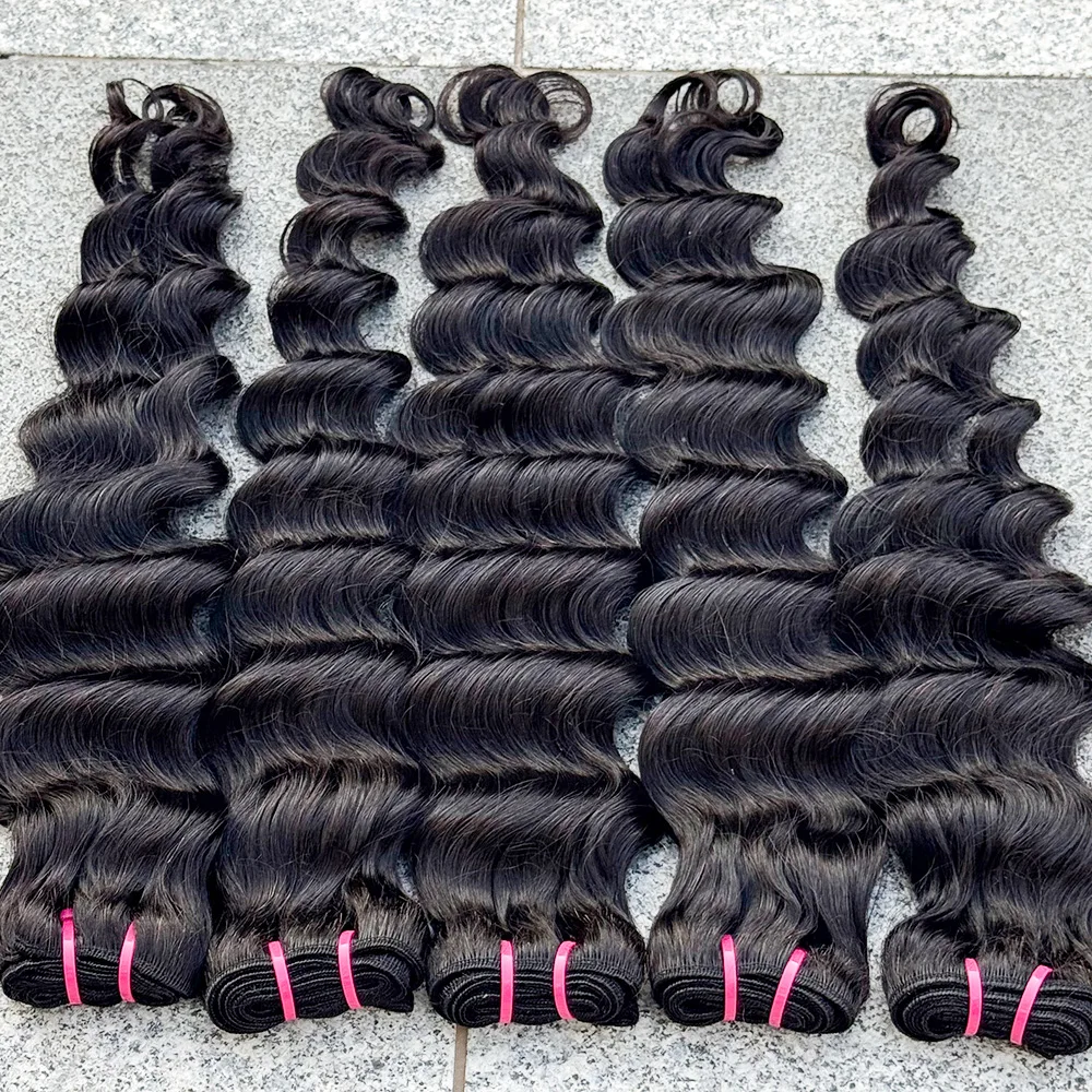 Loose Deep Wave Bundles Hair Weave Bundle 100% Human Hair Extensions Natural Color Brazilian Hair Bundles Extensions 100g/Bundle
