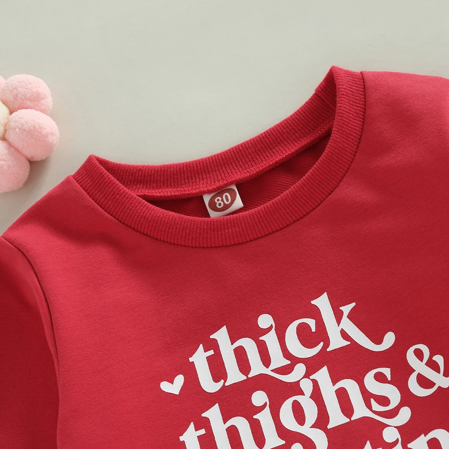 0-3Years Baby Girls Sweatshirt, Long Sleeve Crew Neck Letters Print Pullover Tops for Valentine Day