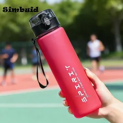 Large Capacity Leakproof Sports Water Bottle with Time Marker - 800ml (Red)