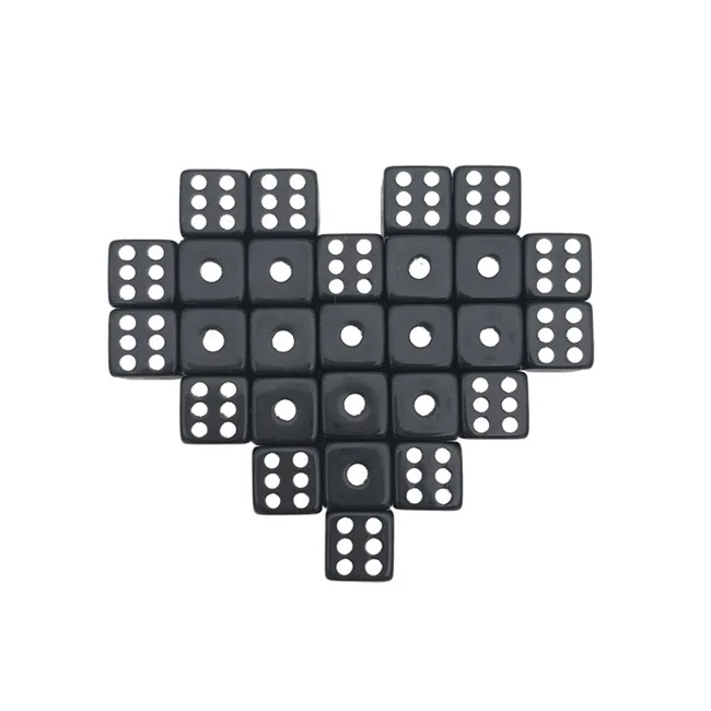 100Pcs Mini Small D6 8mm 10mm 12mm Black Dice with Square Angle Color White Point for Board Games Accessory game dice dice set acrylic dice