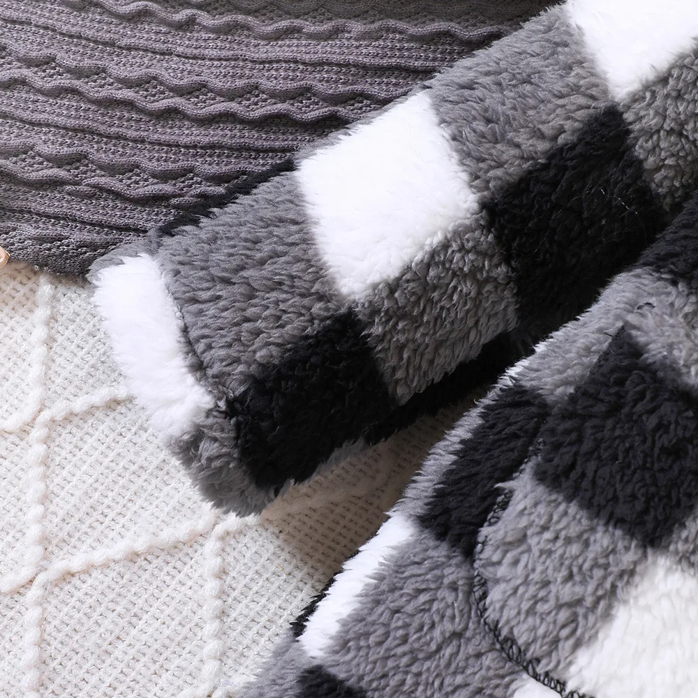 Kids Casual Coat for Girls Autumn Winter Long Sleeve Plaid Fur Thicken Long Outwear girls winter coat