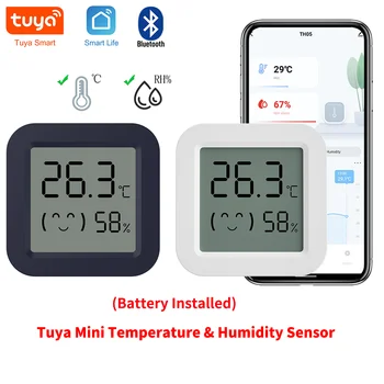 Bluetooth Temperature Humidity Sensor Mini LCD Screen Smart Tuya APP Remote Voice Control Google Thermometer Hygrometer 1