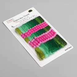 Premium Gradient Embroidery Floss Kit - Vibrant Rainbow Colors, High - Quality Cotton Threads (Green series - 12 pcs)