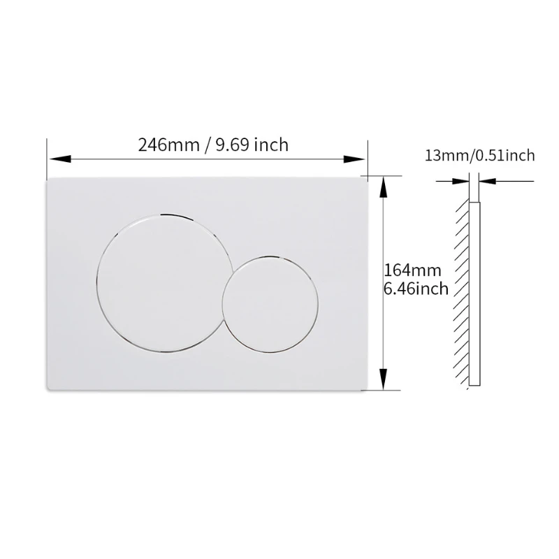 New Matte Silvery Dual Flush Valve Actuator Plate Concealed Cistern Toilet Repair Parts Cisterna Wc Fit for Sigma 01 Push Button
