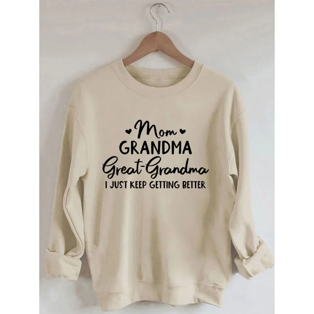 

Rheaclots Mom Grandma Great-Grandma Print Women's Cute Long Sleeves Sweatshirt