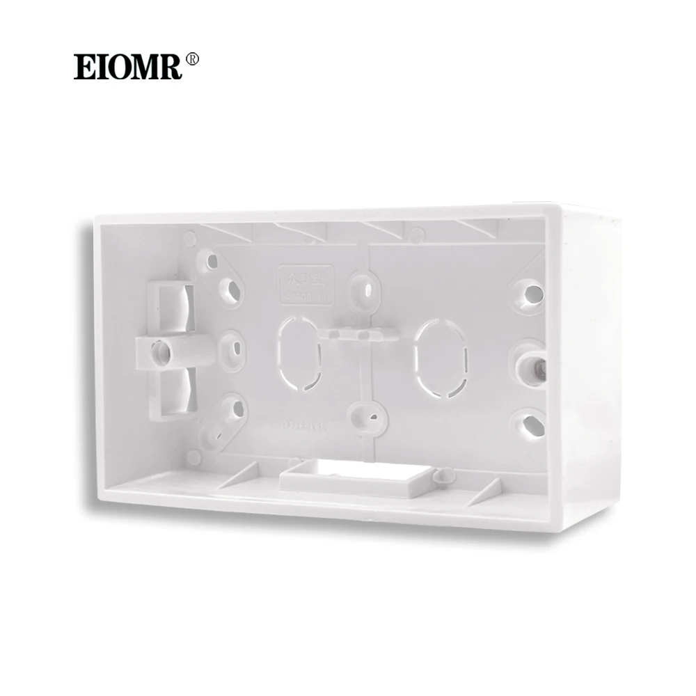 EIOMR Wall Mounting Surface Cassette Simple White 146mm*86mm for EU UK US Standard Switch Power Socket External Mounting Box