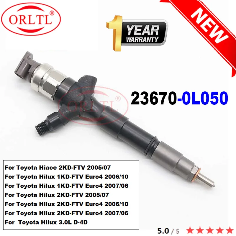 

ORLTL 23670-0L050 Diesel Engine Injector Nozzle 236700L050 23670 0L050 For Toyota 1KD-FTV /2KD-FTV Hiace Hilux 095000-8290