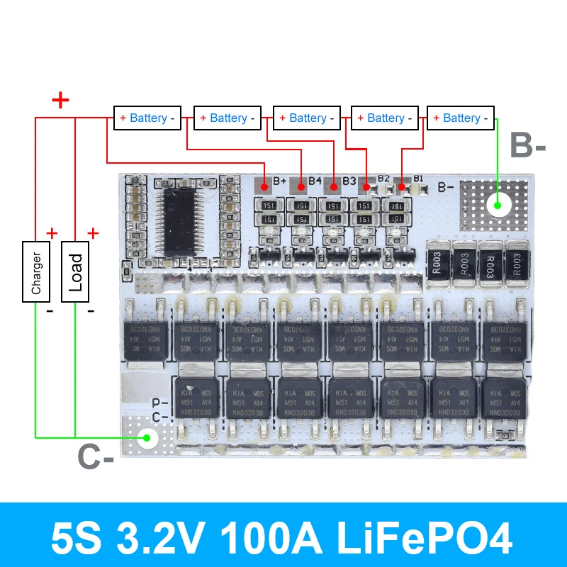 Enhanced Lithium Battery Protection and Balance Charging Module - 100A Capacity