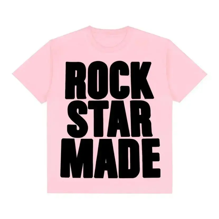 Rock Goth Fashion Men's Punk Grunge Hip Hop Rap Vintage Letter Print Short T-Shirt Casual Oversized Y2K Cotton Streetwear 4