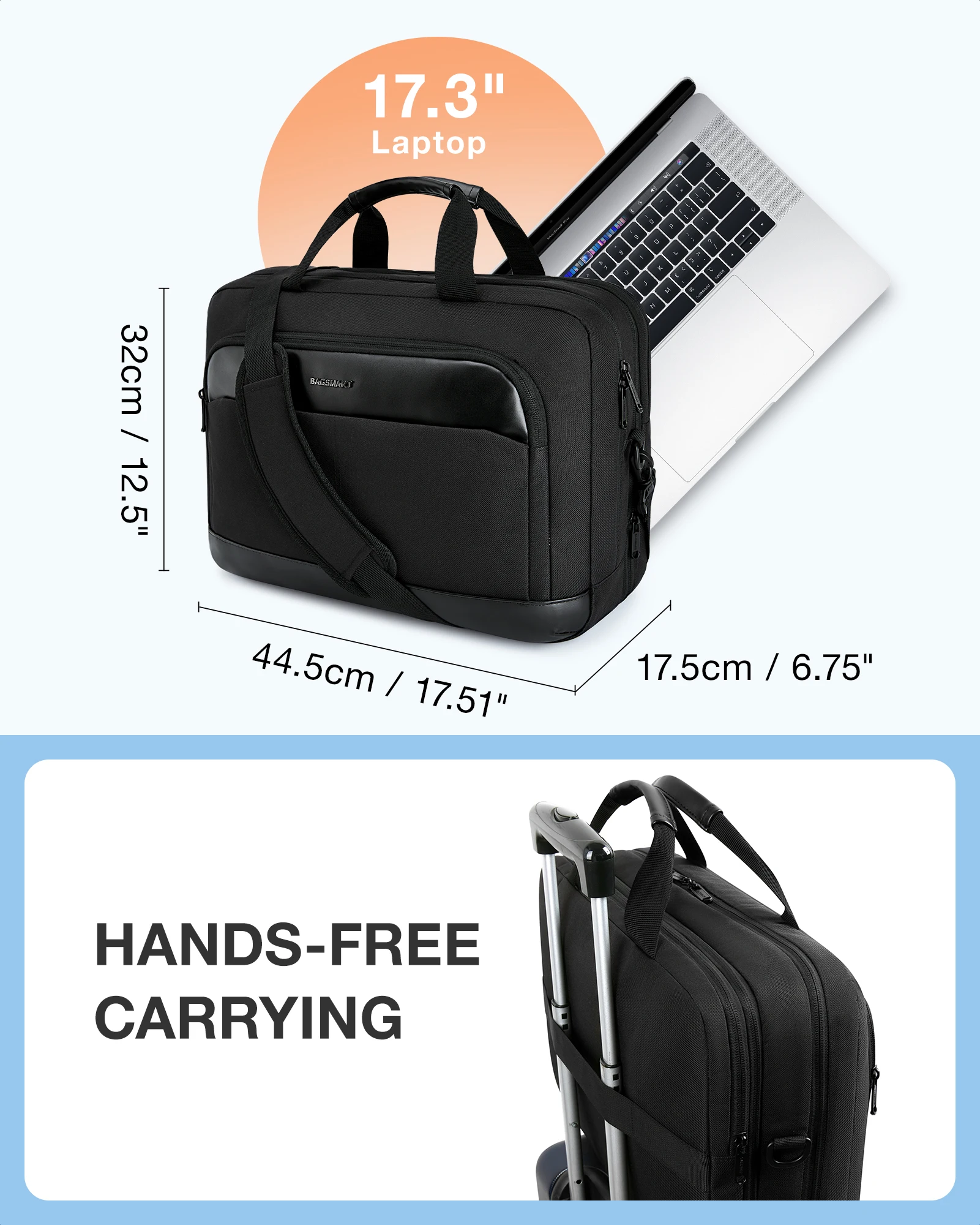 Computador, Bolsa De Ombro, Negócios, Faculdade, Viagem, BAGSMART, 30L, 17,3