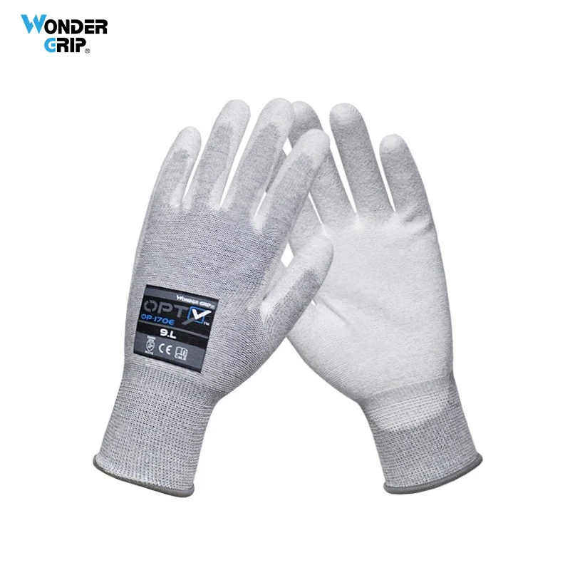 

Wonder Grip 12 Pairs/ 24 Pcs Anti-Static General Safety Work Gloves Carbon Fiber PU Palm Coating 13 Gauge Breathable & Anti-Slip