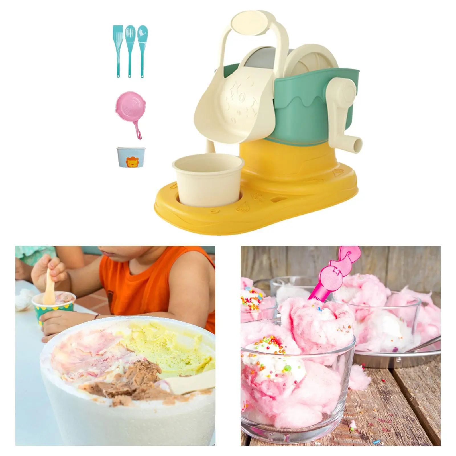 Home Ice Cream Maker Treat Maker Portable Edible Ice Shaver Toy Set Ice Cream 3