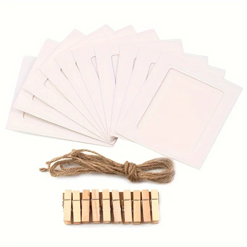 10 Stück für 1 Packung Clips Fotowand, Geburtstagspapier Fotorahmen Clip Fotowand, alles Gute zum Geburtstag Banner Hochzeitstag Dekor – Detail 7