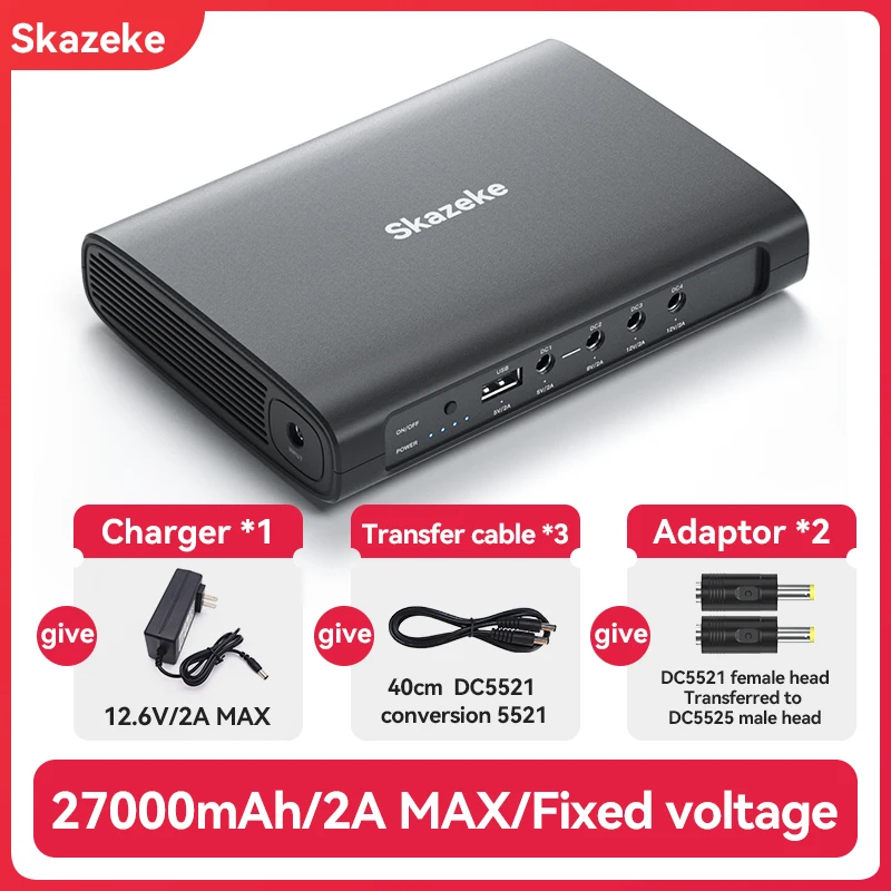 UPS Battery Backup 27000mAh Mini Small Uninterruptible Power Supply for Routers Camera Smartphone WIFI DC 5V 9V 12V