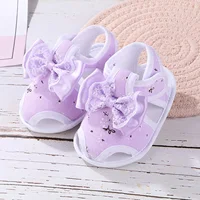 Children Sandals First Walker Fashion Breathable Holow Out Sandals Baby Girls Boys Soft Sole Shoes Summer Sweet Lace Bow Shoes 2