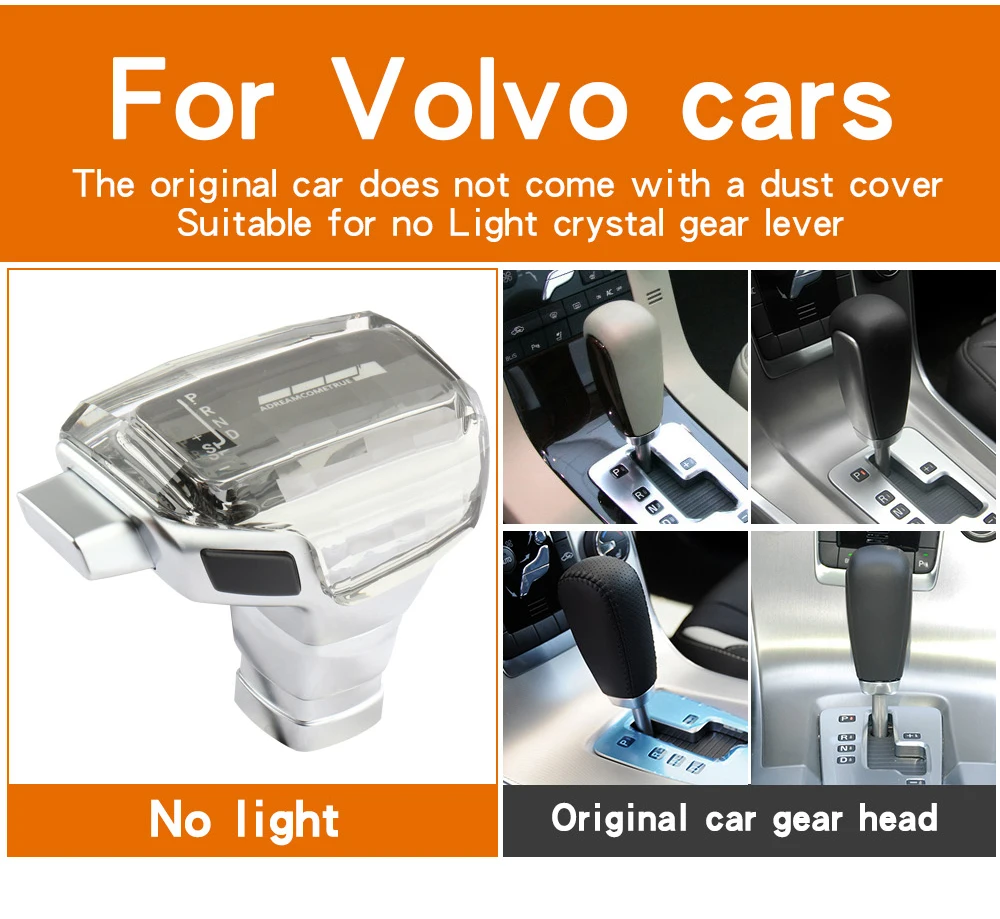 For Volvo S60 S80 V40 V60 V70 XC60 XC70 Gear shift knob Gear stick lever LED Cry