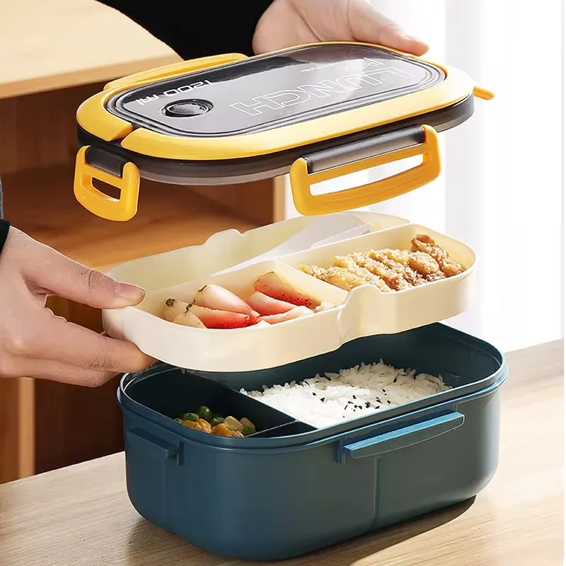 Kitchen Supplies: Single-layer, Double-layer Portable Fruit Food Box, Lunch Box with Fork Spoon and Spoon Preservation Box 3