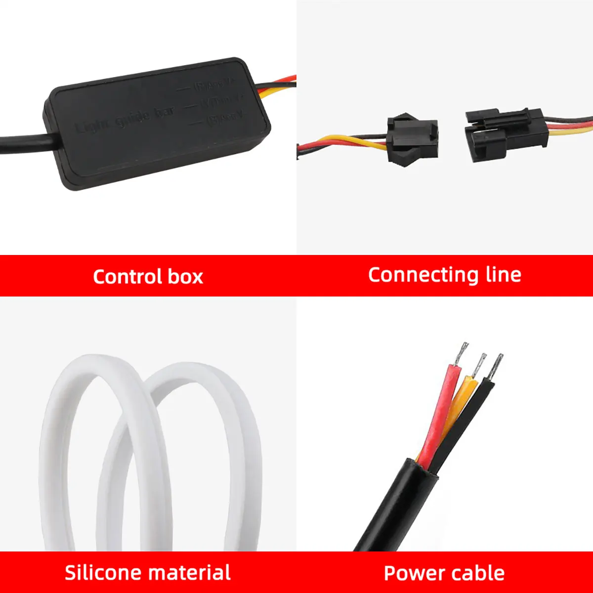 รูปสินค้า หลอดไฟ LED รถยนต์ กันน้ำ ขนาด 30-60 ซม. สีขาว-เหลือง