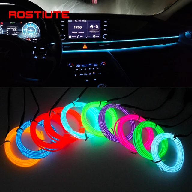 Striscia led per auto EL wre luce ambientale per auto illuminazione interna  per interni illuminazione per auto strisce per auto impermeabili lampade led  flessibile per interni - AliExpress