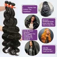 Gowik 12A Lots de mèches de cheveux humains 22 24 26 pouces, Ondulation naturelle, 100% Cheveux vierges brésiliens non traités, Extensions à tissage rapide, Noir naturel 4