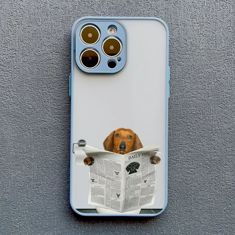 Adorable Cartoon Dog Newspaper Shockproof Phone Case - Lovely Protective Cover