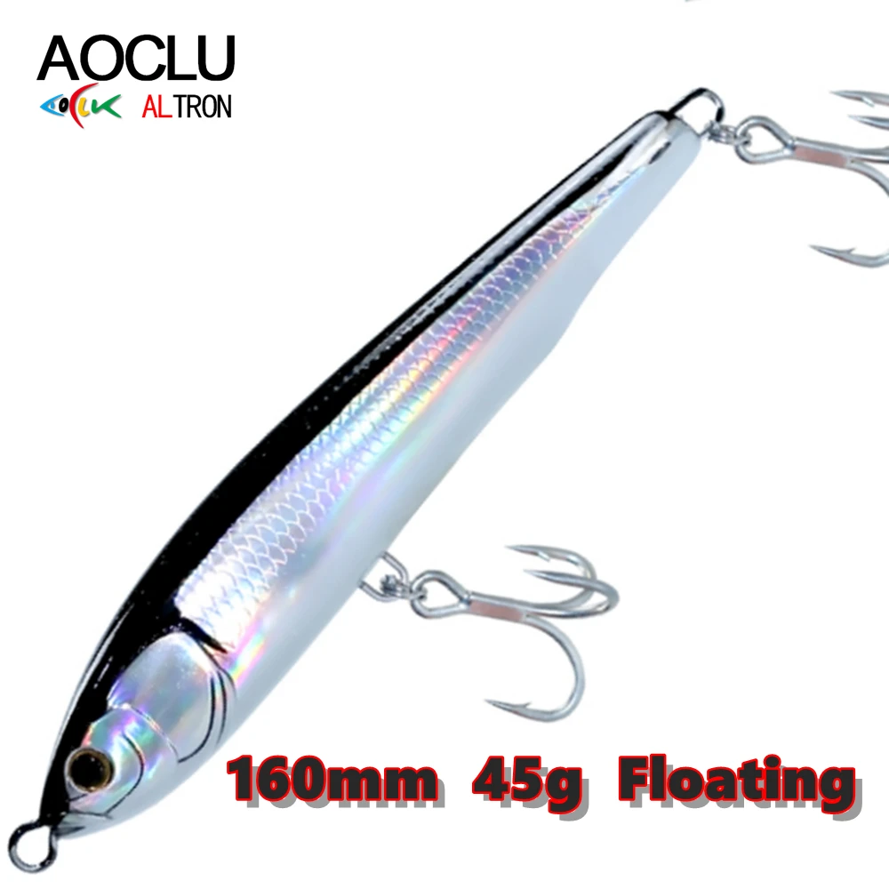 AOCLU-Hartbait-Wobbler, schwimmender Bleistiftstab, schweres Fernwurf, geeignet zum Angeln im Süßwasser, 160 mm, 45 g