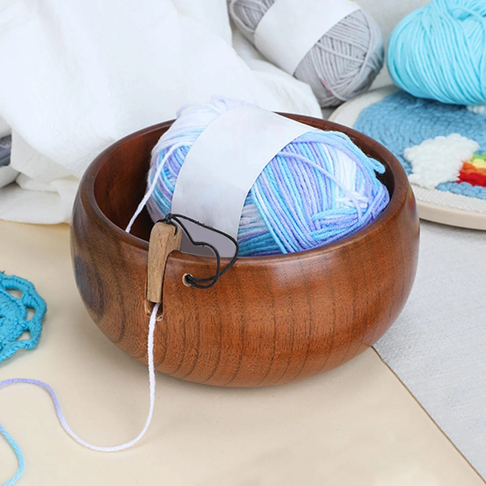 Wooden Yarn Bowl Crochet Bowls For Yarn Skein Storage Bowls With A Piston  Knitting Crochet Yarn Storage Bowls Storage Organizer