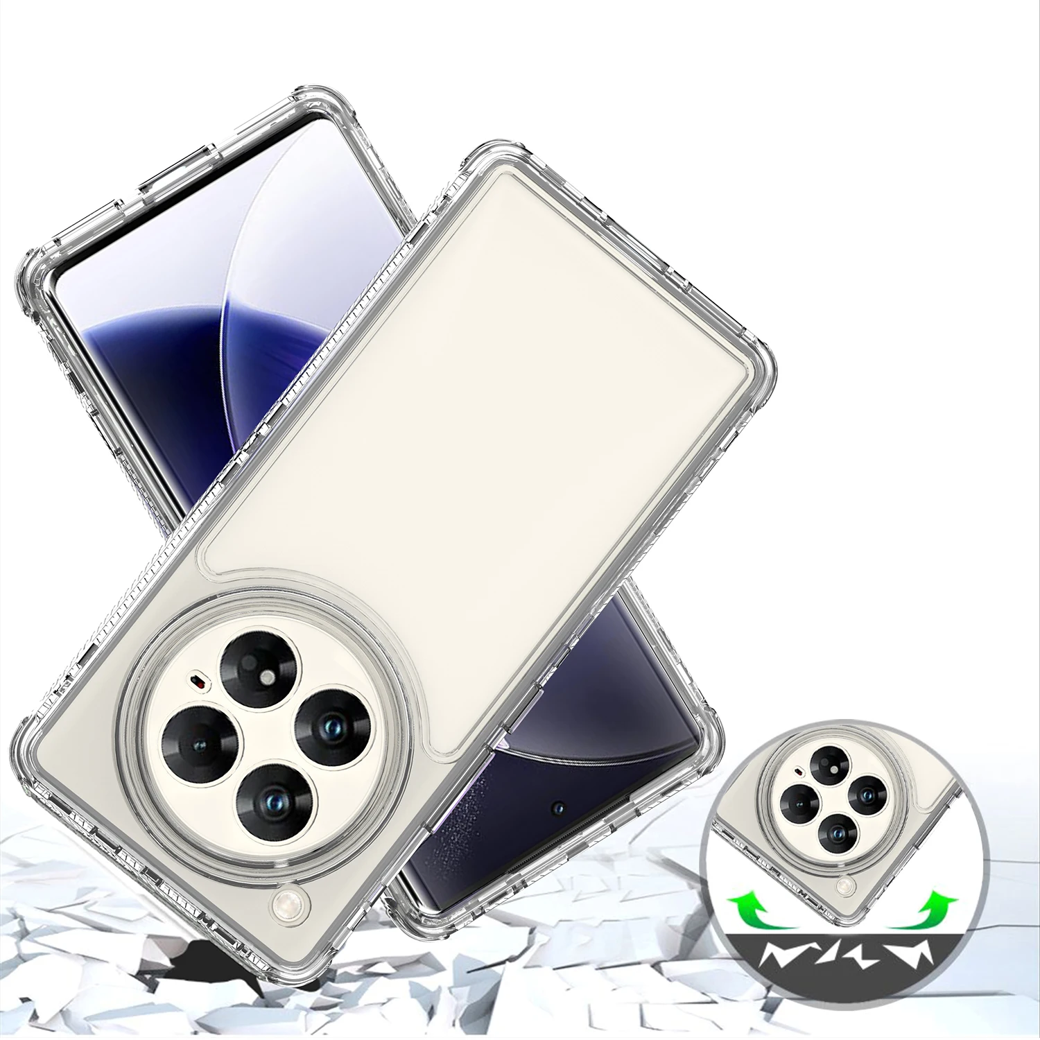 Hybrid Armor Shockproof Case with Transparent Acrylic Back