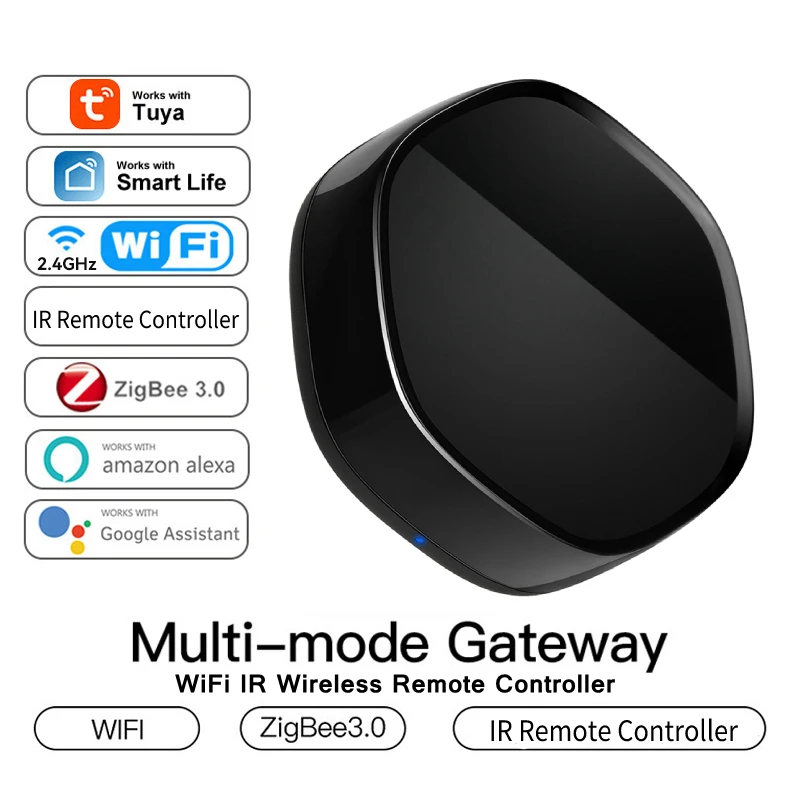 Tuya Smart Home Zigbee 3.0 Gateway Multifunzione Hub Blue Mesh Wifi Ir Telecomando Wireless Per Alexa Google Smart Life