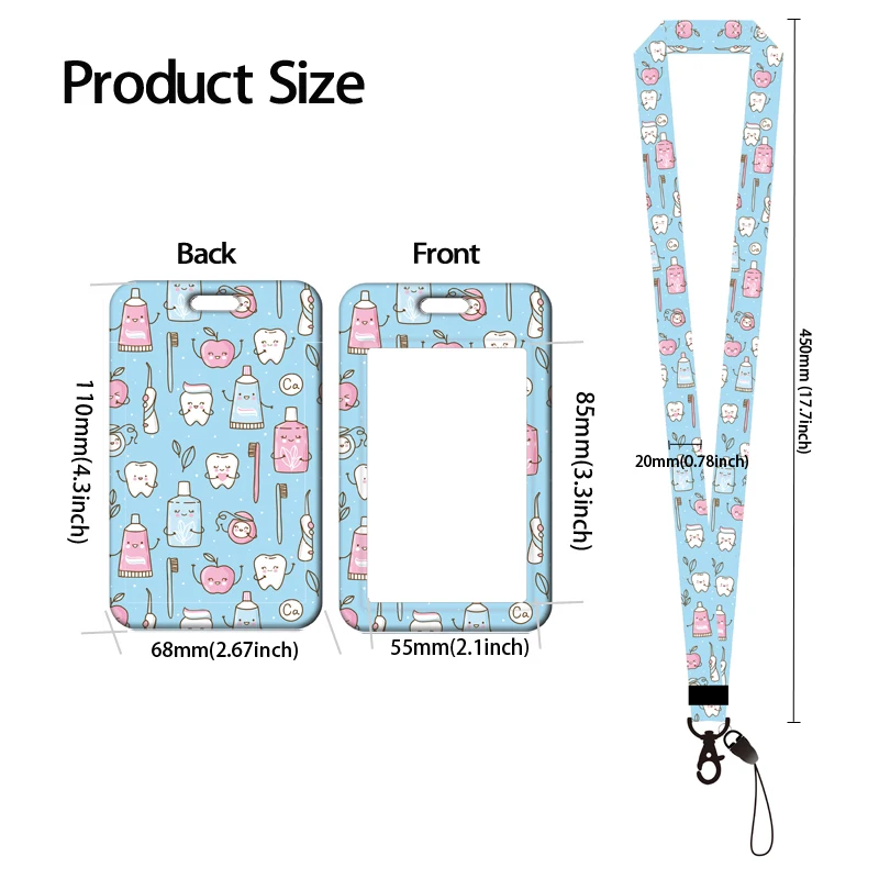 Dental Themed Lanyard and Badge Holder Set