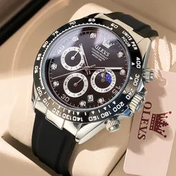 Luxury Men's Waterproof Quartz Watch with Luminous Date & Moon Phase Display (JDBH)