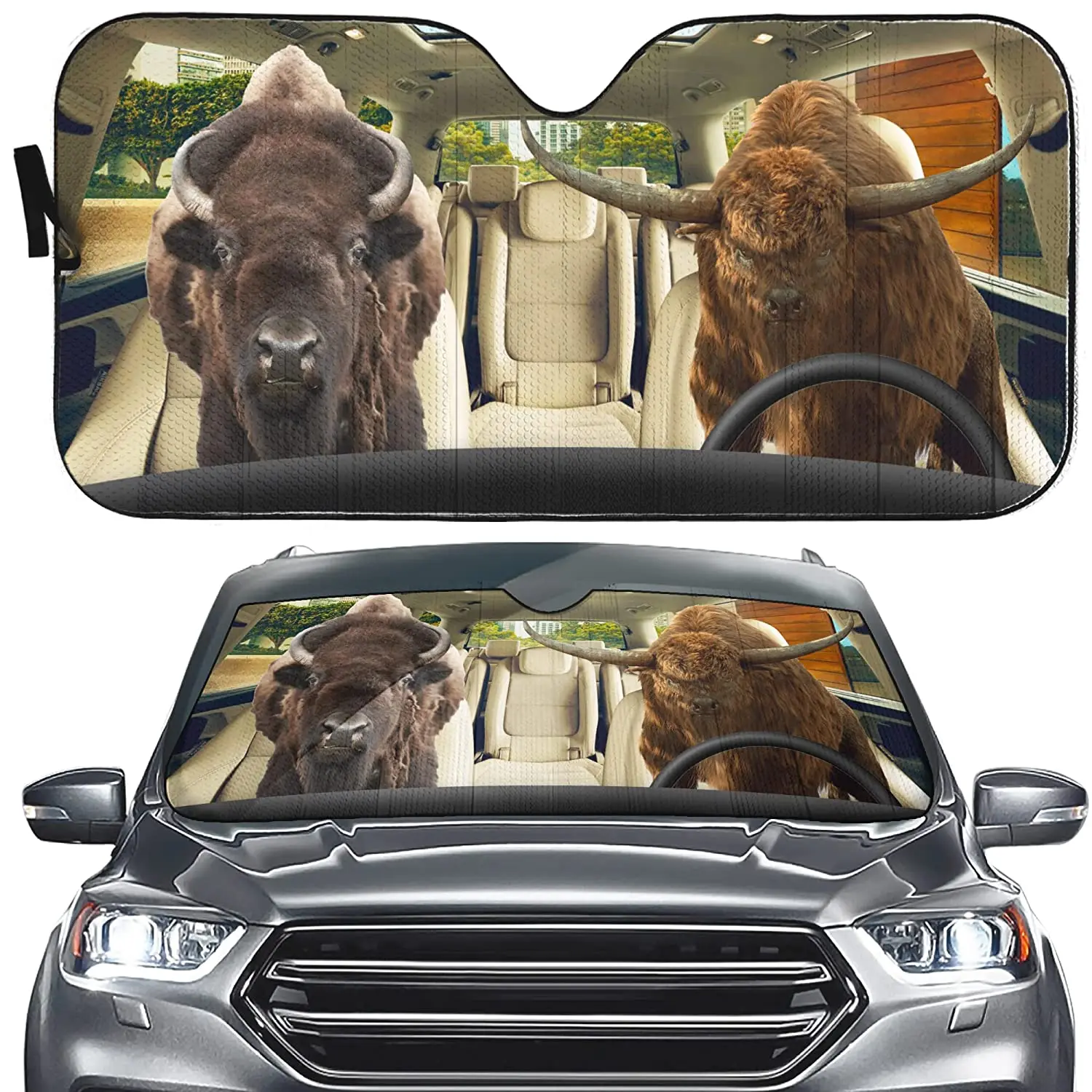 WindshieldFrontWindowBisonCarSunshadeCoverBisonDrivingAntiUV