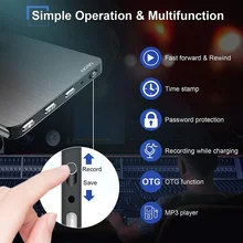 2022 Digital Voice Recorder 70 Hours Recording Time Ultra-thin HD Audio Recorder 365 Days Standby Battery Suitable for Meetings