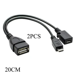 Versatile 2 - in - 1 OTG Cable with Micro USB Power (2pcs)