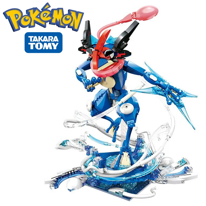 New Classic Anime Greninja Pokemon Center House Pikachu Mewtwo Charizard Venusaur Building Blocks Modello Di Mattoni Giocattolo Fai Da Te Per Regalo