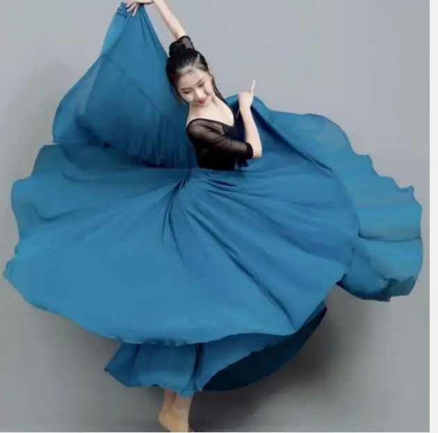 新品未使用 ベリーダンス衣装 高級舞台用 青色 ロングスカートセット M L 新品未使用 ベリーダンス衣装 高級舞台用 青色 ロングスカートセット