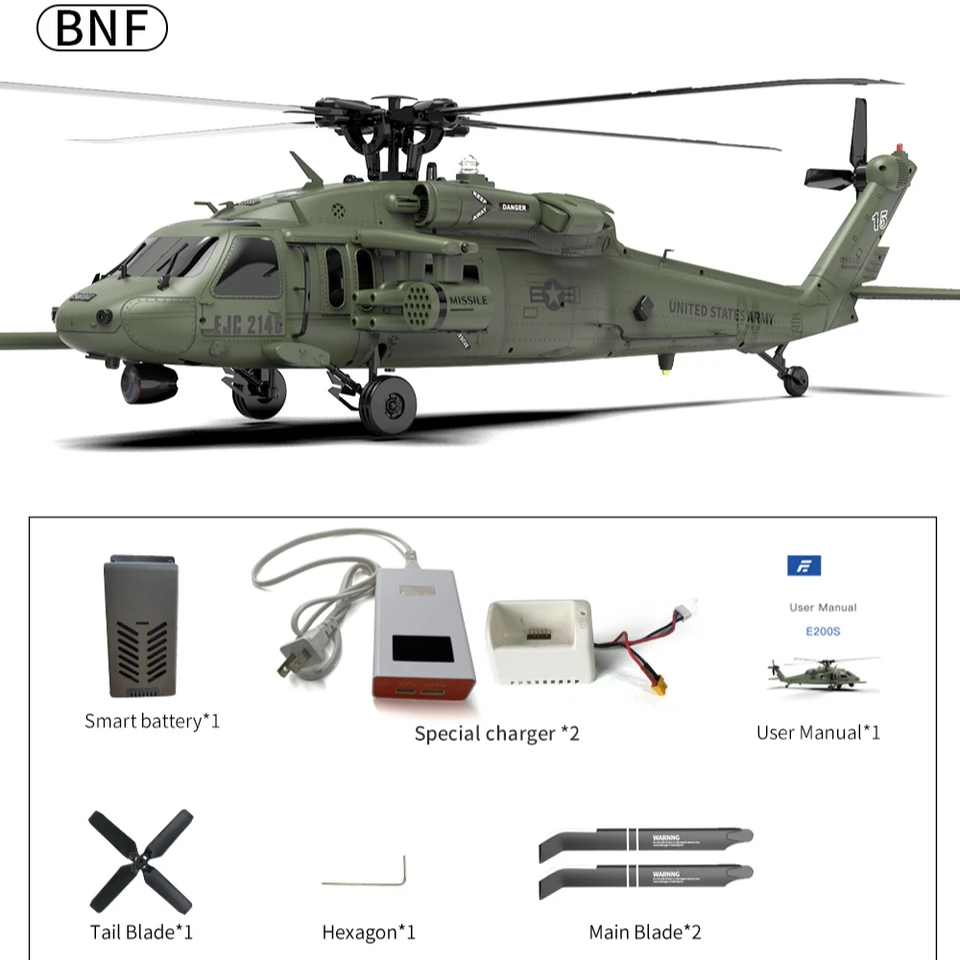 Eachine E200S UH-60 2.4G 6CH 6-Axis Gyro Dual Brushless Motor 1:47