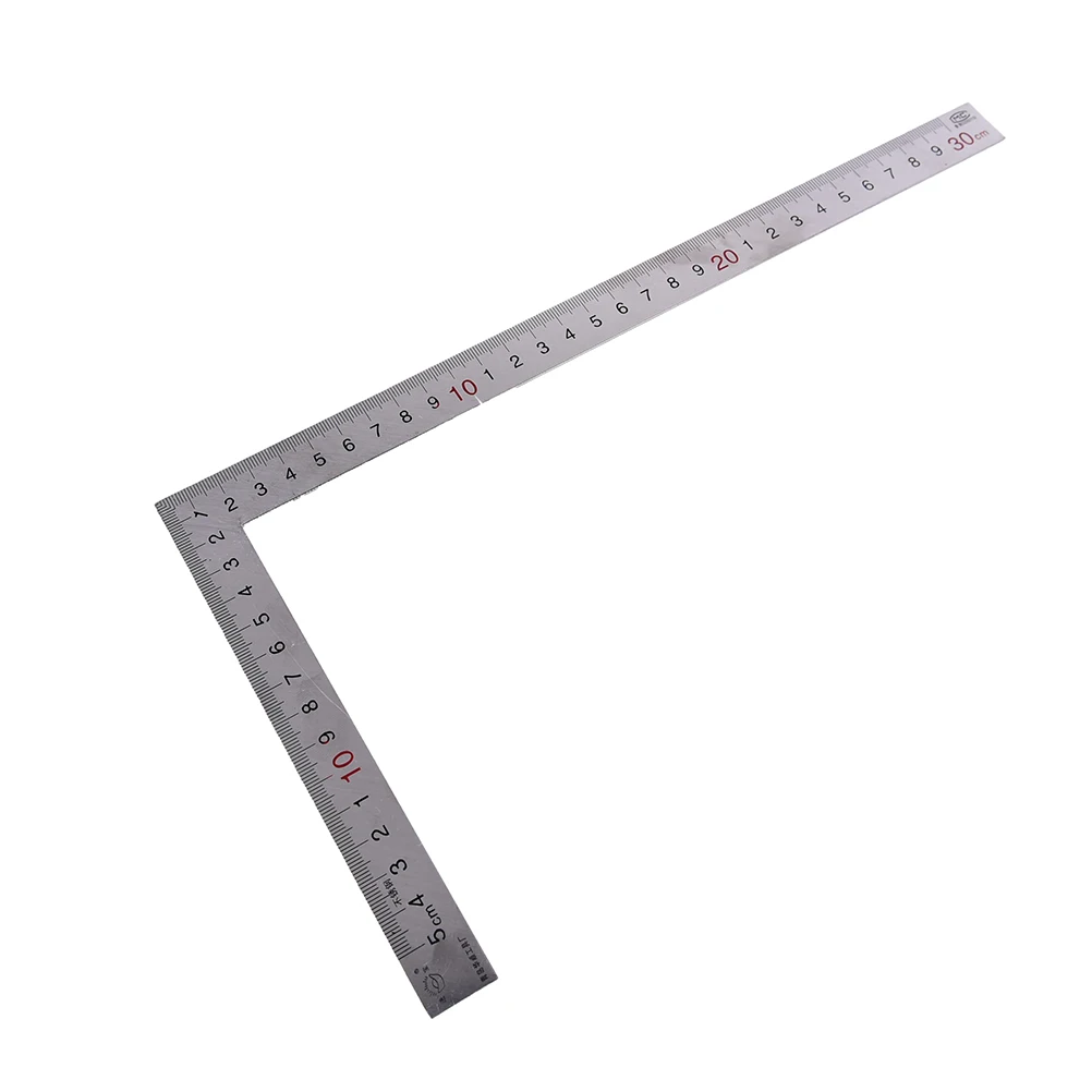 1개 스테인레스 스틸 15x30cm 90도 각도 미터법 트라이 미터 사각자 눈금자