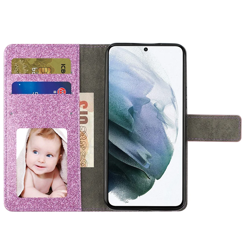 Phone case Wallet Glitter Phone Case for Samsung Galaxy S25 Ultra S24 FE S23 S22 Plus S21 S20 A56 A14 A15 A16 A55 A34 A54