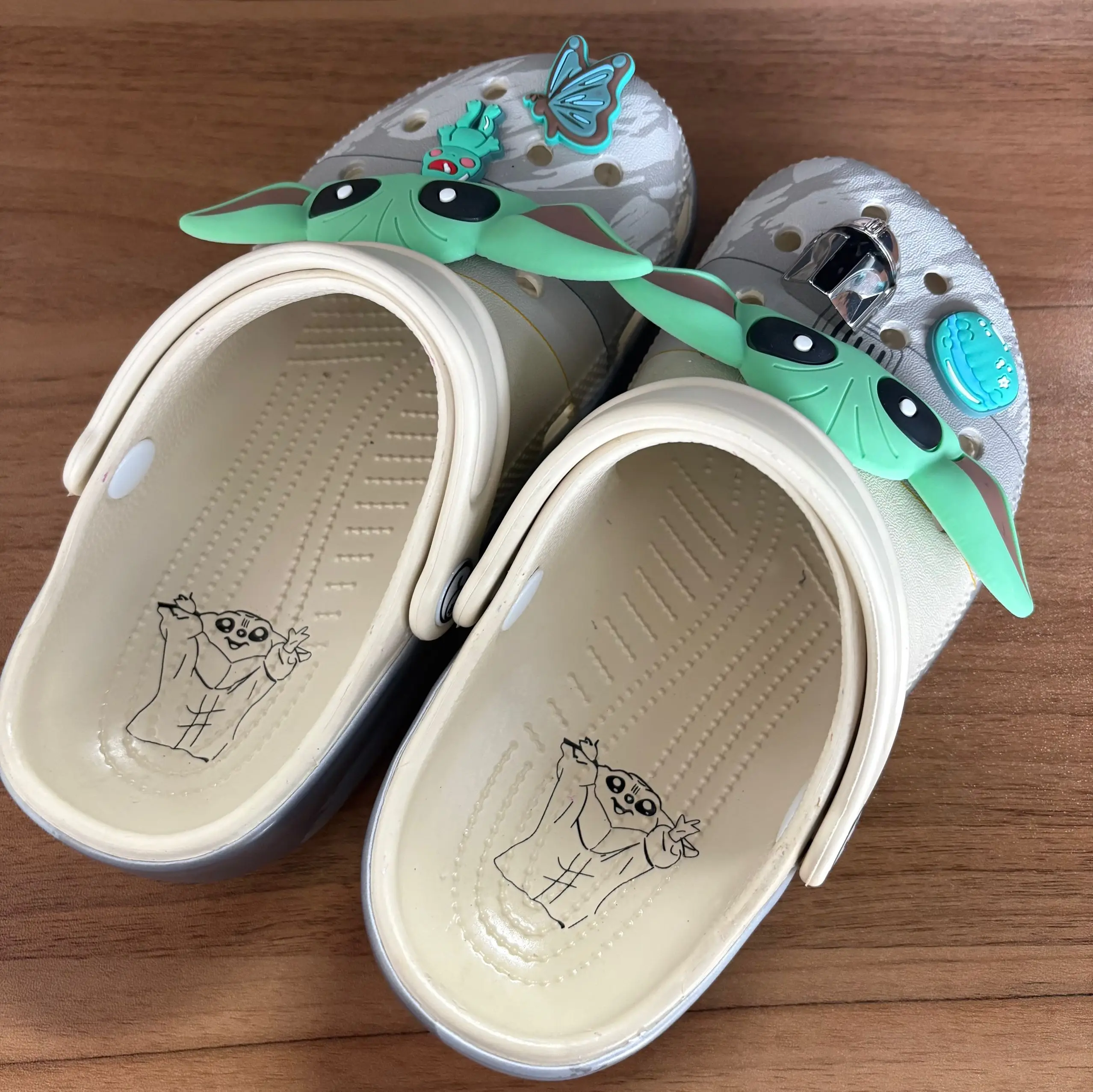 Crocs Slippers Miniso In Stock Miniso Yoda Baby Anime Breathable