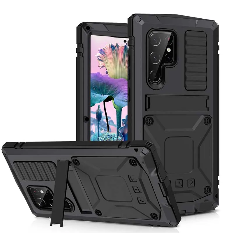 

Z-SHOW Luxury Metal Armor Shell For Samsung Galaxy S23 S22 S21 FE Plus Ultra 5G Case Aluminum 360 Full Shockproof Cover Coque
