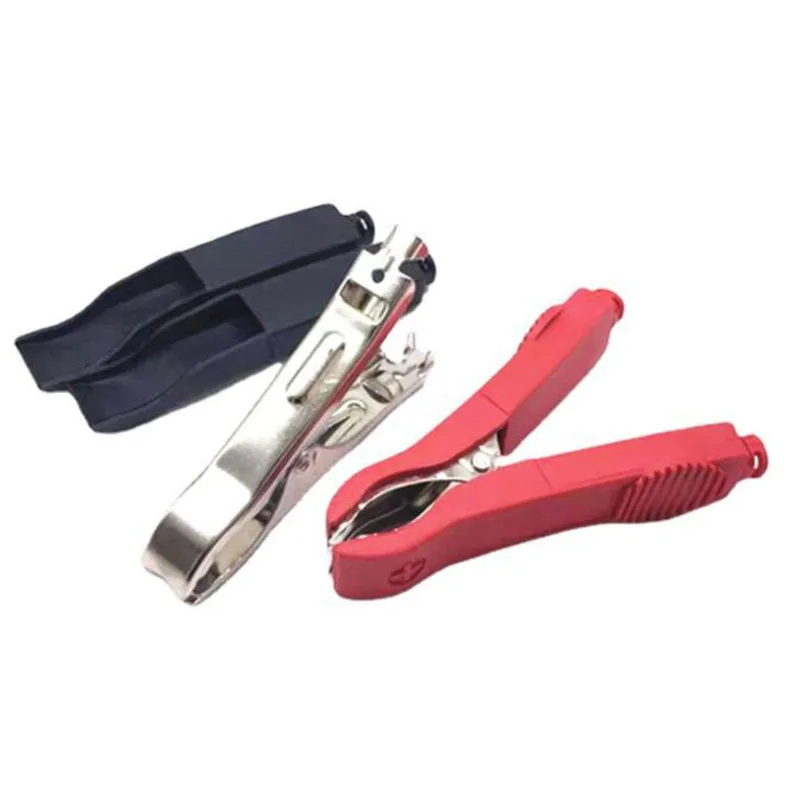 Description Picture 3 of itemInsulated Alligator Crocodile Clips plug Probe Test lead Connector Red Black Electrical Connection car Battery Terminal 35A