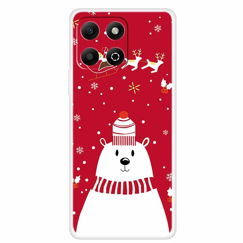 Festive Clear Silicone Phone Case - Soft TPU Christmas Design